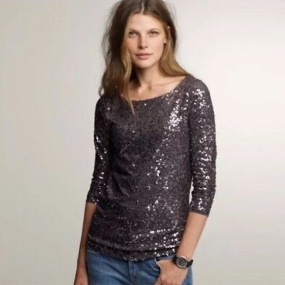 JCrew above wrist sequined 'tshirt" M - Picture 4 of 4
